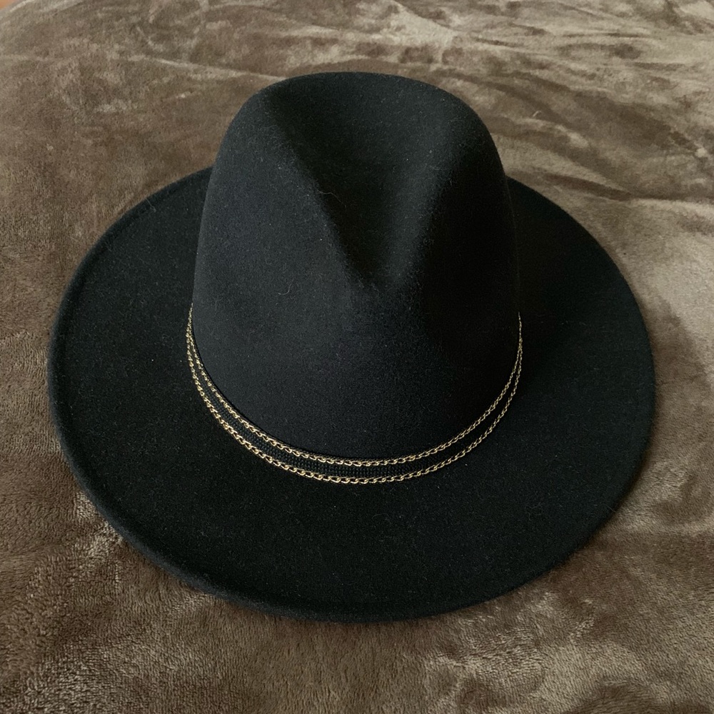 Black Fedora with Gold Accent